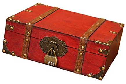 Cabilock Boîte De Rangement Élégante En Bois Pour Bijoux Et Cosmétiques Mini Boîte De Rangement Rouge Organisée