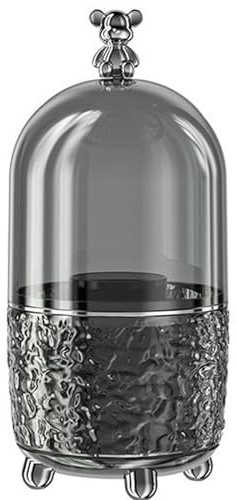 Koomuao Rangement Pinceaux Maquillage Rotatif, Pot A Pinceaux Avec Couvercle 5 Compartiments Organisateur Pour Eye-Liner, Rouge à Lèvres (Gris-B)