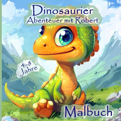 Dinosaurier Abenteuer mit Robert: Dinosaurier Malbuch für Kinder von 4 bis 8 Jahren