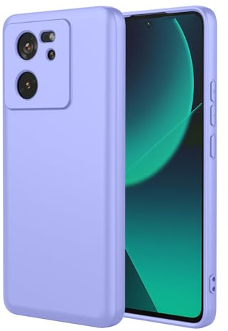 RonRun Funda para Xiaomi 13T/ Xiaomi 13T Pro, Silicona Líquida Protectora Anti-Choques Case, con Forro de Microfibra antirayaduras Carcasa(Púrpura)