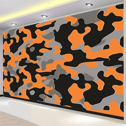 Tapete Wandbild 3D Fototapete Camouflage-Farbblöcke Bunt Vliestapete Wandtapete Foto für Modernes Design der Fernseh Hintergrund Wand-Kunst-Deko, 350x256 Cm