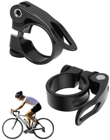 TPZORJX 2 Stück Fahrrad Sattelstützenklemme - Schnellspanner Fahrrad Sattelklemme Aluminiumlegierung Fahrradsattelklemme Fahrradzubehör (Geeignet für 27,2 mm und 28,6 mm Sattelstützen)