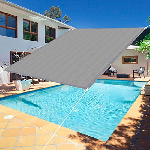 Tenda parasole da 8 x 4 m, protezione dai raggi UV e resistente al vento, vela ombreggiante per giardino, pergola, patio, tessuto grigio resistente, soluzione parasole per esterni