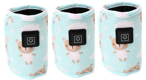 VICASKY 3stücke Usb Babyflaschenwärmer Praktische Milchheizung Für Neugeborene Tragbare Thermotasche Mit Konstantem Temperaturdesign Für Und Unterwegs Grüner Bär