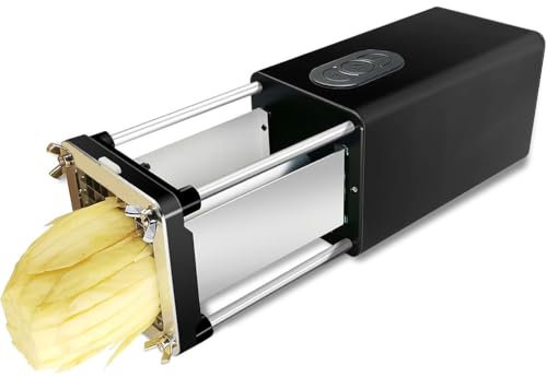 GAYAYAS Elektrischer Pommes-Frites-Schneider, Pommes-Frites-Schneider aus Edelstahl mit 1/2 und 3/8 Zoll Klinge, Elektrischer Gemüseschneider, Verwendung für Kartoffeln, Karotten,Black