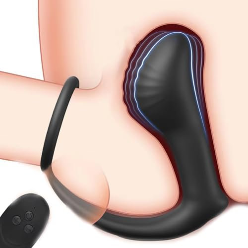 Qhysin Prostata Stimulation Männer Sex Toys Analplug Vibrator mit Penisring Analvibratoren für Mann mit 10 Vibrationsmodi Buttplug Anal Dildo Vibratorensets Sexspielzeug für die Männer Frau Paare