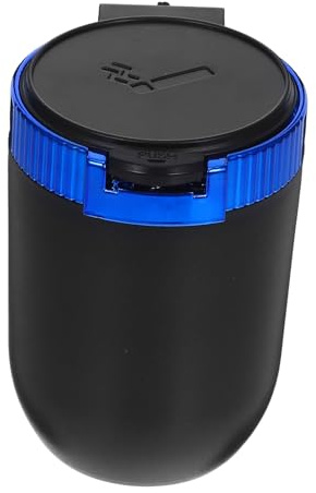 Auto Aschenbecher mit Deckel für Becherhalter, Edelstahl ABS, Blau | Kleines Format, Geringes Gewicht, Minimalistischer, Modischer Stil, Passend für Männer im Auto, Kompakt