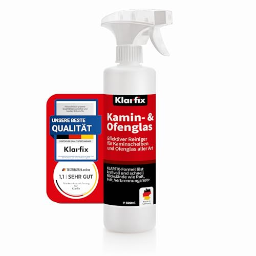 Kaminscheibenreiniger 500 ml – kraftvoller Kaminglasreiniger & Ofenglasreiniger gegen Ruß & Teer | Kaminreiniger Scheibe für Kamin reiniger Glas | fireplace glass cleaner & glass stovetop cleaner