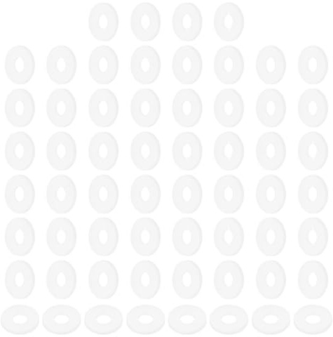 PATIKIL Rondelles plates en nylon M6, 120 pièces 6mm ID 16mm OD 1.5mm d'épaisseur Rondelles plates d'étanchéité en plastique Rondelles d'espacement de remplacement, blanc