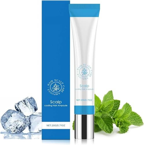 20 g Scalp Cooling Hair Ampoule, 2025 Nuevo Suero de Crecimiento del Cabello Enfriador del Cuero Cabelludo, Sérum para el Cabello Limpio y Sin Grasa Mejora el Brillo Del Cabello