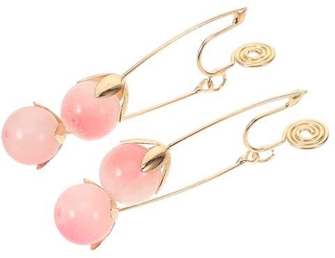 VANZACK Boucles D'oreilles à Clip Anniversaires en Alliage de Zinc Élégantes Couleur Rose Design Non Percé et Sécurisé Vie Quotidienne