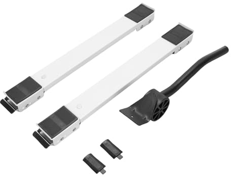 Oreilet Roderos Electrodomésticos Servicio Pesado, Ajustable 17.7 a 27.5 Pulgadas Rodillo Electrodomésticos, Muebles Controles Deslizantes Elevación la Herramienta (Rueda direccional Blanca + Barra