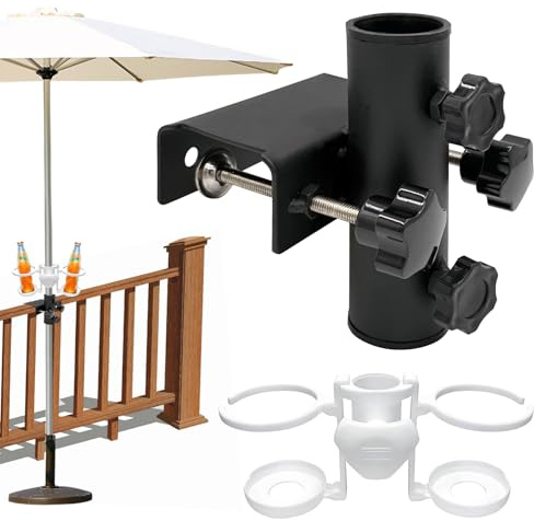 YeahBoom Support de Parasol,Pied de Parasol Balcon,Support de Parasol en Métal,Fixation de Parasol pour Table,Support Parasol Balustrade, Pied de Parasol pour Balcon et terrasse