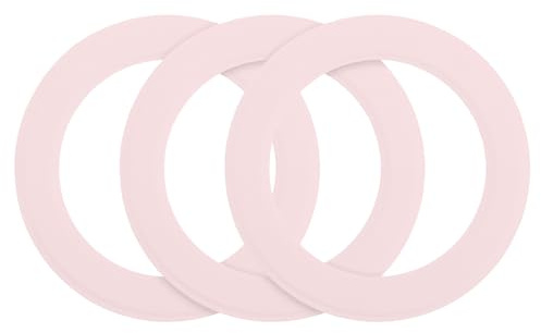 sourcing map Magnetic Sticker Ring, 3 Pcs Universal Magnetic Adapter Ring Leather Magnet Wireless Charging Conversion Kit for Mobile Phone Case Wireless Charger, Pink