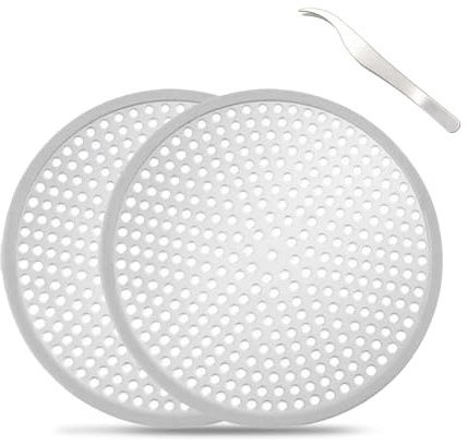 Galenecx 2 Piezas Acero Inoxidable Atrapa Pelos Ducha, de Agujero Redondo Filtro de Desagüe de Duchas, Antiobstrucción Protector Desagüe de Ducha, para Cocina y Baño, Plata