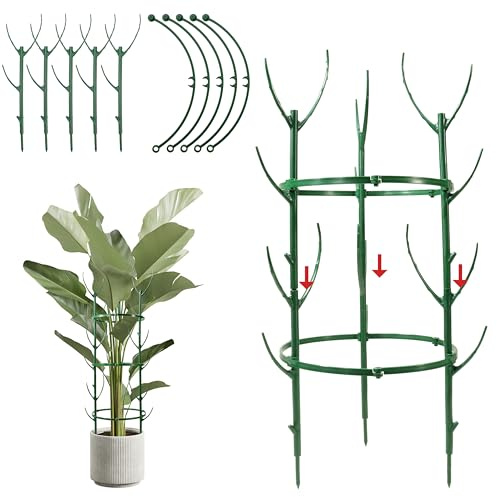 Stackable Plant Support Stakes,The Growing Frame for Indoor Plants, 40 Pcs Extendable 12-60 Inch Trellis for Monstera, Pothos, and Philodendron