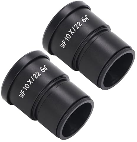 Haofy Biologisches Mikroskopokular 10X Weitwinkelokular aus Aluminiumlegierung 2 Stück für Außergewöhnliche Genauigkeit und Haltbarkeit