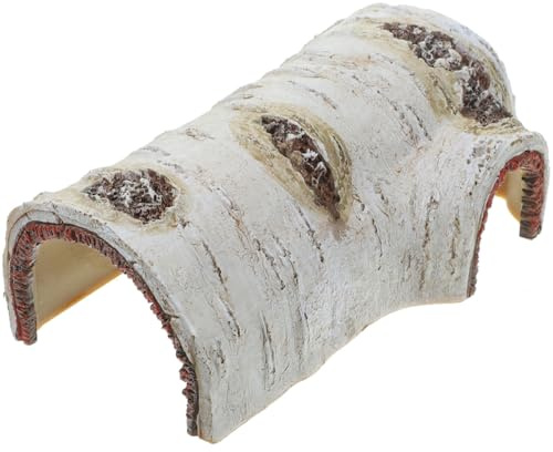MOTHNUR Cachette pour Reptiles en Résine Artificielle, Tronc d'arbre Décoratif Moyen 17x10x6,5 Cm, Souche Réaliste pour Terrarium, Décor Aquatique et Habitat Naturel pour Reptiles