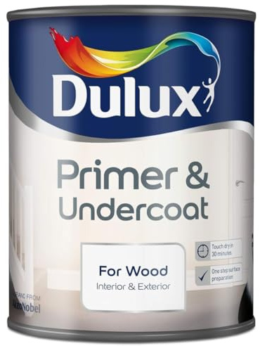 Primer & Undercoat Paint for Wood White 750ml | Quick Dry Multi-Surface Paint Base | Excellent Adhesion, Smooth Coverage, Durable Finish, Interior & Exterior Use