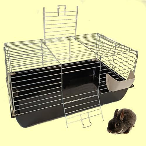 0,80 m Neues Modell Hasenkäfig Nagerkäfig Kaninchenkäfig Käfig Stall Meerschweinchen schwarz