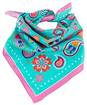 bb-Klostermann NICKITUCH/BANDANA 50x50cm 43004 türkis geblümt