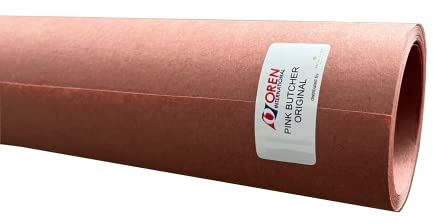 Oren Pink Butcher Paper BBQ Kraftpapier - 300m x 61cm - Das ORIGINAL Butcher Papier aus USA für perfekte Grillergebnisse - Saftiges Fleisch & Knusprige Kruste - Metzger Papier BBQ Zubehör (40m)