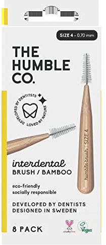 THE HUMBLE CO. - Interdentalbürsten aus Bambus – Größe 4 – 0,7 mm – entwickelt von Zahnärzten – entworfen in Schweden – nachhaltig und wiederverwendbar – vegan und tierversuchsfrei – umweltfreundliche