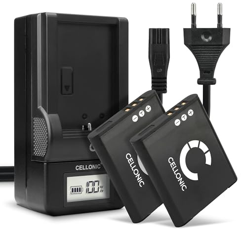 CELLONIC 2X Akku für Kamera Kompatibel mit Pentax Optio RZ10, Optio I-10, Optio RZ18, D-LI92 - (730mAh, 3.7V) + Ladegerät