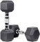 Croch Hexagon Hanteln - Kurzhanteln Set Gummi Beschichtet Gusseisen Gewichte für Damen und Herren Krafttraining 5Kg 7Kg 10KG 12.5KG 15KG 20KG 25KG (1X20KG)