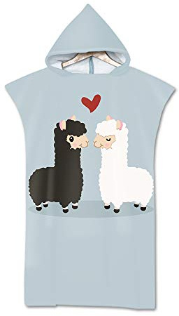 Surwin Badeponcho Strandtuch Herren Damen Surfen Wechseln Handtuch Poncho Mit Kapuze kompakt und sehr leicht Robe Bademantel Surfponcho für Strand Schwimmen Schnorchel
