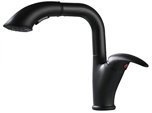 Rubinetto Bagno Lavabo, Rubinetto Bagno Con Doccetta Estraibile E Spruzzatore a Doppia Funzione, Ottone Miscelatore Monocomando, Rubinetto Bidet Per Acqua Calda E Fredda Disponibile, Moderno, Nero