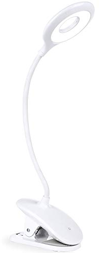 OUSFOT Lampada da Scrivania Led con Clip 3 livelli Dimmerabili USB Ricaricabile 360° Flessibile lampada scrivania Controllo Touch Alto-luminoso 16 Led per Stanza Ufficio Lettura Lavoro Tavolo