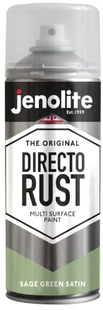 JENOLITE Directorust Seidenmatte/Satin Sprühfarbe | Salbeigrün | 400ml | Direkt-zu-Rost-Sprühfarbe für Metall, Kunststoffe und Holz | Satin-Sprühfarbe für Innen und außen | RAL7494C