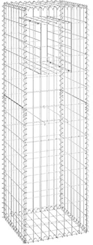 Gecheer Gabionensäule Gabionen Gabione Säule Steingabionen Sichtschutz Steinkorb Drahtkorb Gabionenkorb Terrasse Garten 40 x 40 x 140 cm (L x B x H) Eisen