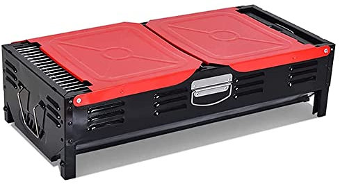 MNSSRN Tragbares Klapper-Outdoor-Grill im Freien, Faltbare Außen-/Haus-/Campingausrüstung mit Abnehmbarer Grill/Grillpfanne für 5-15 Personen
