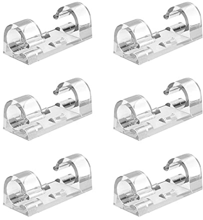 Aroidful 80pcs Cable Clips, Strong Self Adhesive, Transparent | Nylon Rope Light Mounting Clips, Stainless Steel Screws, for Indoor Outdoor Electrical Wire Clamp Organization
