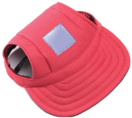 SHTGOI Hunde Baseballmütze Outdoor Haustier Mütze Kappe Sonnenschutz Cap Hut Basecap Sonnenhut Sonnenhüte Schirmmütze Hundecap mit Ohrlöchern und Verstellbarer Kinnriemen Rot