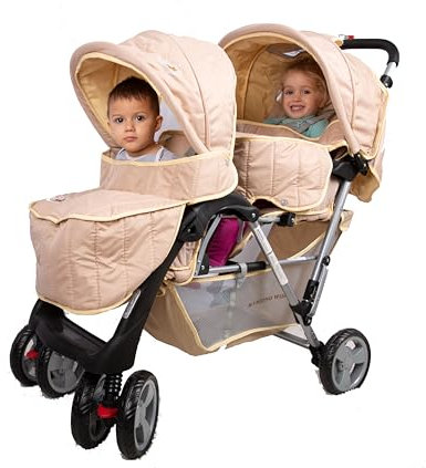 Passeggino fratelli o gemellare beige Top Design - BambinoWorld