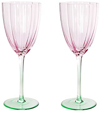 HIUHIU Verres À Vin Rouge Flûtes À Champagne Set of 2, Couleur Dégradée Verre À Vin À Long Pied, Verres À Vin Rouge en Cristal, Cadeau Romantique pour Rendez-Vous/Anniversaire/Noël,Wine Glass