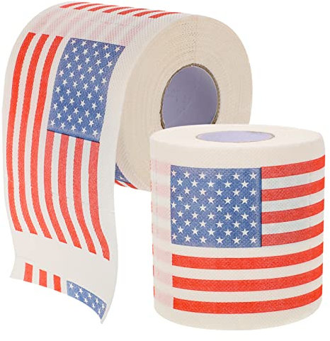 ibasenice Flagge Gemusterte Toilettenpapierrollen Serviettenpapier Set Toilettenbedarf
