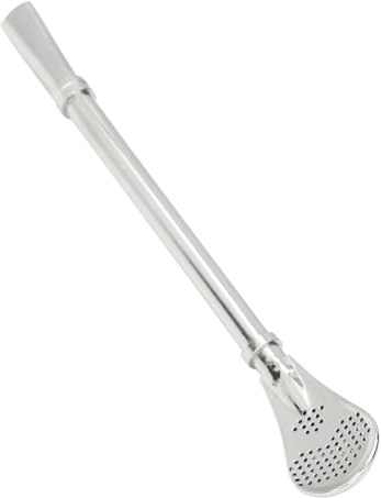 Yerba Mate Tea Gourd Bombilla Silver Paille à Boire Amovible, Pailles à Boire en Acier Inoxydable avec Cuillère Filtre pour Thé en Vrac, Café, Boissons