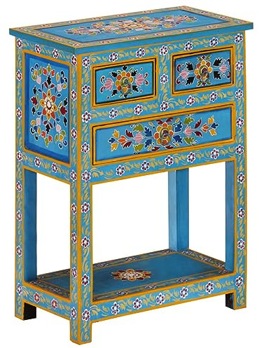 vidaXL Sideboard Türkis 55x30x76 cm Massivholz Mango