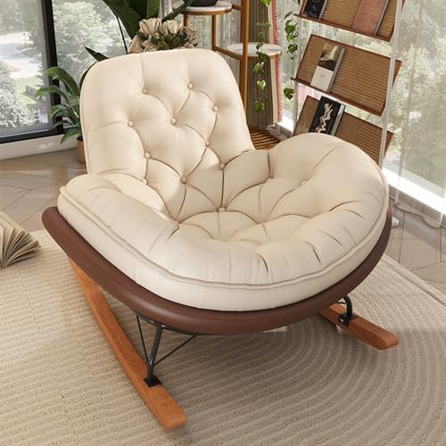 NRNQMTFZ Schaukelstuhl,Leder Schaukelstuhl,moderner Schaukelstuhl,bequemes Sitz& Rckenpolster,Schaukelstuhl für Schlafzimmer, Wohnzimmer, Balkon(Cat Scratch Resistant Fabric)