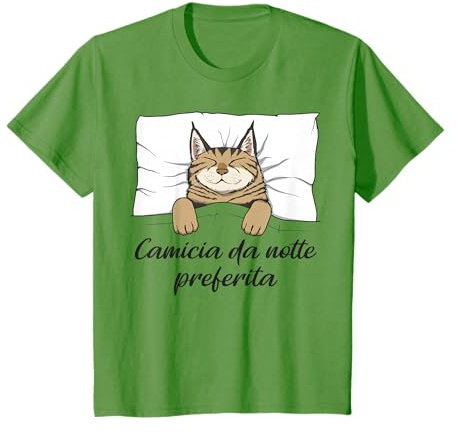 Camicia Da Notte Preferita Gatto, Pigiama Gatto Maine Coon Maglietta