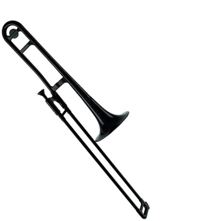 Professionelle Posaune ABS-Posaune Mit B-Klangfarben-Musikinstrument. Mit Posaunenmundstücken Aus 11C-Kunststoff (Color : BK)