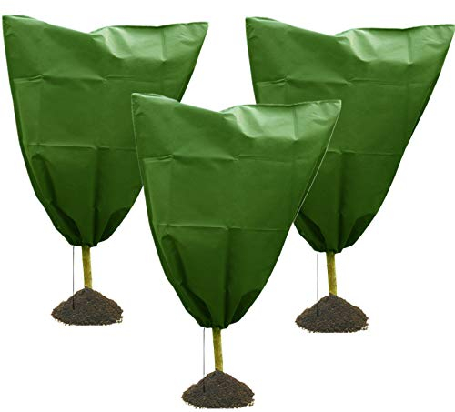 ORLOVA Gartenvlies-Frostschutz, Pflanzen-Frostschutzhüllen, 3 Stück Winter-Pflanzen-Frostschutzhülle, Pflanzenvlies-Frostschutz, Wiederverwendbare Schutzbeutel