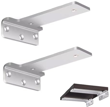 tow000ack 2 Stück Regalwinkel Edelstahl L-förmige Recht Winklige Wandhalterung Halterung,Schwimmende Regalhalterung Unsichtbar Schwerlast Metall Regalträger,mit Schrauben,Silber (296mm)