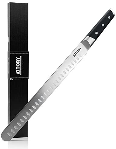 Kitory Schinkenmesser 30cm Tranchiermesser Brisket Messer aus Deutschem hochwertigem Edelstahl, Scharfe Aufschnittmesser mit Ergonomischem Pakkaholz Griff