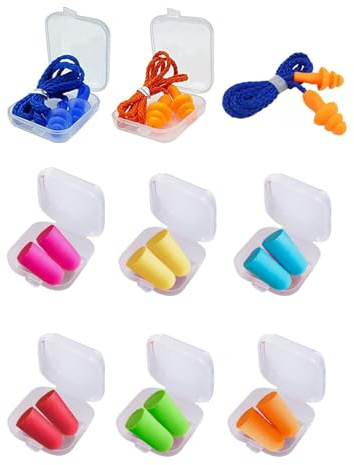 KGDUYC Silikon Ohrstöpsel - 9 Paar Schalldichte Ohrstöpsel, Schwimmen Ohrstöpsel, Schalldichte Ohrstöpsel, Gehörschutzstöpsel, Lärmschutz Ohrstöpsel, Ear Plugs, Mit Aufbewahrungsbox