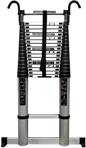 Scala telescopica per Manutenzione del Tetto Domestico con Ganci, Scala Retrattile Pieghevole per Camper per Barche, Scala telescopica più Alta Portatile, Alluminio